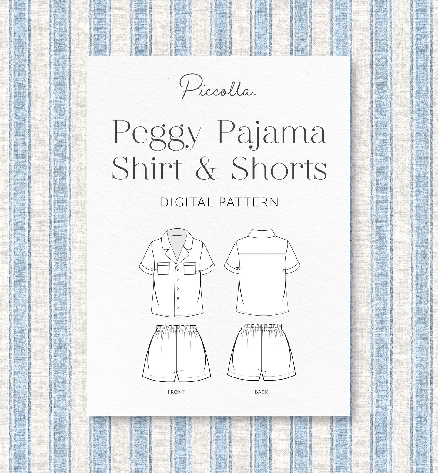 Peggy PJ Shirt and Shorts Digital Sewing Pattern