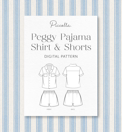 Peggy PJ Shirt and Shorts Digital Sewing Pattern