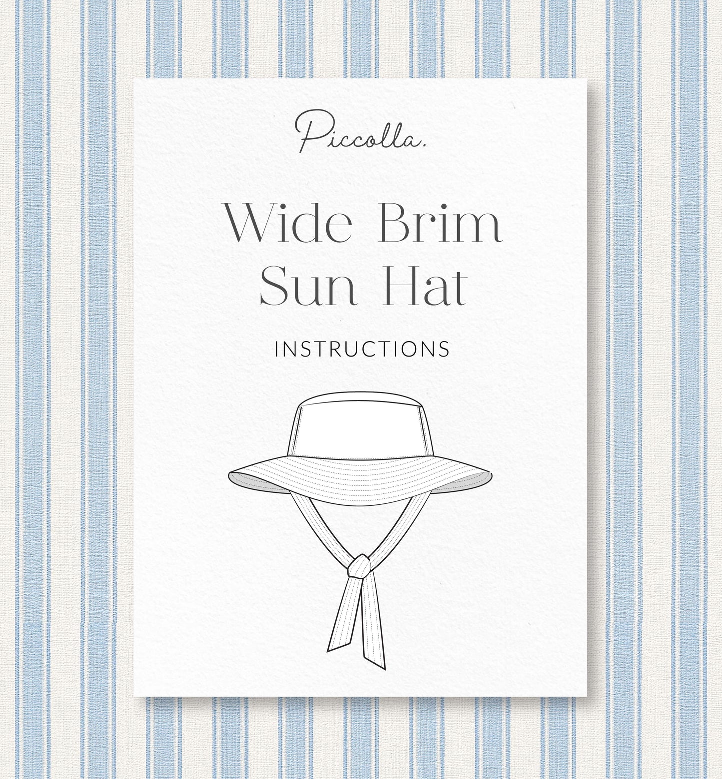 Wide Brim Sun Hat Digital Sewing Pattern